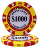 Monte Carlo 14 Gram Clay Poker Chips in Aluminum Case - 600 Ct.