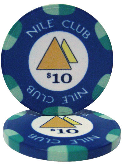 Nile Club Fichas de póquer de cerámica de 10 gramos en caja de aluminio - 600 ct.