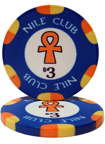 Nile Club 10 Gram Ceramic Poker Chips in Wood Carousel - 200 Ct.