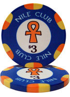 Nile Club Fichas de póquer de cerámica de 10 gramos en estuche de aluminio con ruedas - 1000 ct.