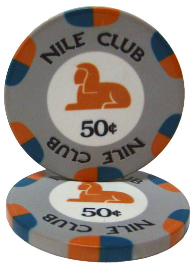 Nile Club Fichas de póquer de cerámica de 10 gramos en caja de aluminio - 600 ct.