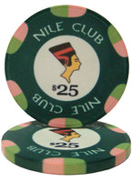 Nile Club Fichas de póquer de cerámica de 10 gramos en estuche de aluminio con ruedas - 1000 ct.