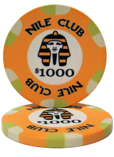 Nile Club 10 Gram Ceramic Poker Chips in Aluminum Case - 600 Ct.