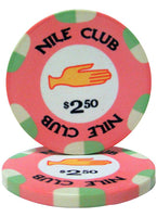 Nile Club 10 Gram Ceramic Poker Chips in Wood Hi Gloss Case - 500 Ct.