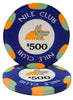 Nile Club 10 Gram Ceramic Poker Chips in Standard Aluminum Case - 500 Ct.