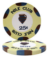 Nile Club Fichas de póquer de cerámica de 10 gramos en estuche de aluminio con ruedas - 1000 ct.