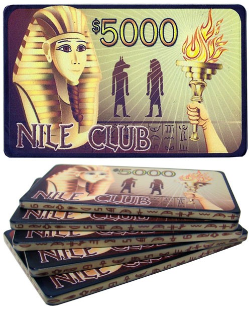 Nile Club 40 Gram Ceramic Poker Plaques - Pack of 5