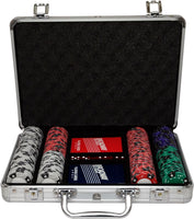 Custom Printed Aluminum Poker Chip Set with 14 Gram Clay Ace King & Suits Poker Chips - 200 Chips