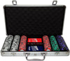 Custom Printed Aluminum Poker Chip Set with 14 Gram Clay Ace King & Suits Poker Chips - 300 Chips