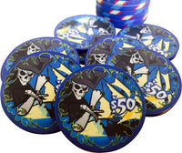 Pieces of Eight 10 Gram Ceramic Pirate Poker Chips Sample Pack - 7 Chips