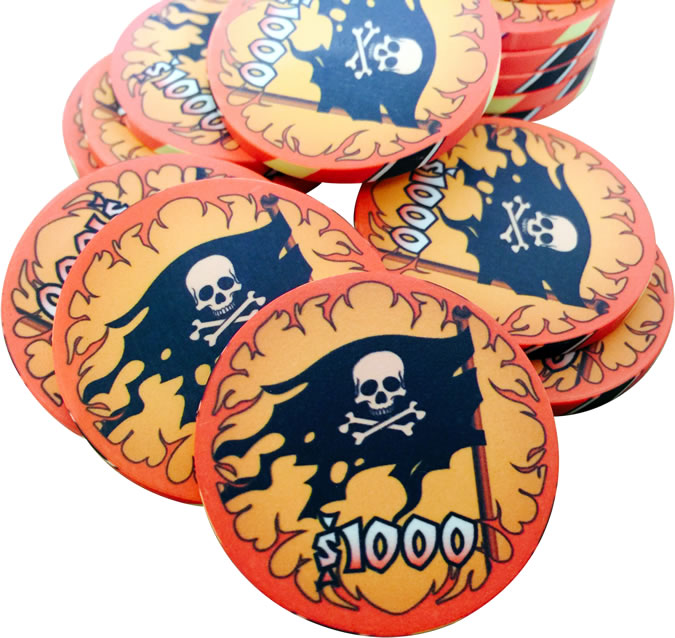 Pieces of Eight 10 Gram Ceramic Pirate Poker Chips