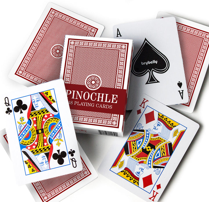 Unbranded Red Pinochle Playing Cards - QTY 12