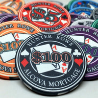 Pocket Aces 10 Gram Ceramic Custom Poker Chip Sample Pack - 8 chips