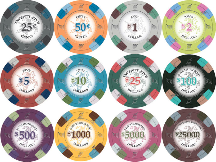 Poker Knights 13.5 Gram Poker Chip Sample Pack - 12 Chips