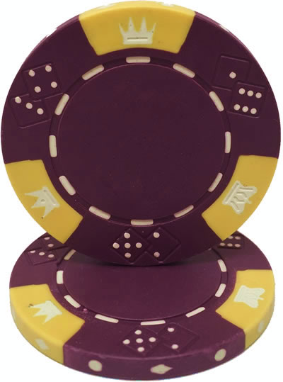 Custom Hot Stamped Poker Chips - 11.5 Gram Triple Crown - Letters & Denominations