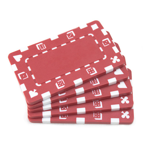 Rectangular Blank Red Poker Plaques - Qty 5