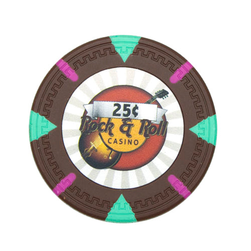 Rock & Roll 13.5 Gram Clay Poker Chips in Acrylic Carrier - 1000 Ct.