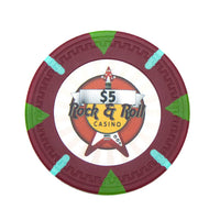 Rock & Roll 13.5 Gram Clay Poker Chips in Rolling Aluminum Case - 1000 Ct.