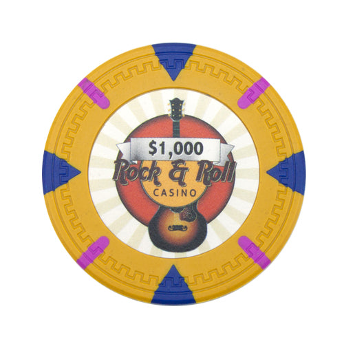 Rock & Roll 13.5 Gram Clay Poker Chips in Acrylic Trays - 200 Ct.