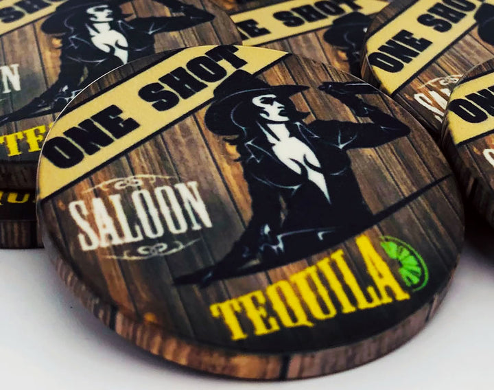 Premium Custom Drink Token Chips - Faux Wood