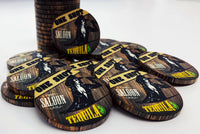 Premium Dark Wood Drink Tokens - Tequila