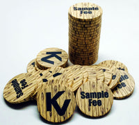 Sample Fee oak faux wood drink token