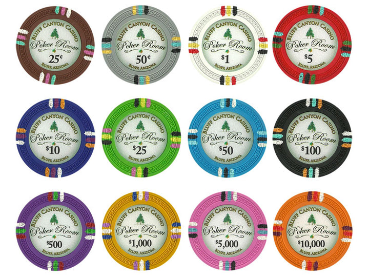 Bluff Canyon 13.5 Gram Poker Chip Sample Pack - 12 Chips