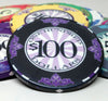 Scroll 10 Gram Ceramic Poker Chips in Standard Aluminum Case - 1000 Ct.