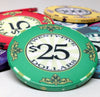 Scroll 10 Gram Ceramic Poker Chips in Standard Aluminum Case - 1000 Ct.