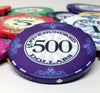 Scroll 10 Gram Ceramic Poker Chips in Acrylic Carrier - 1000 Ct.