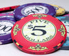 Scroll 10 Gram Ceramic Poker Chips in Black Aluminum Case - 500 Ct.