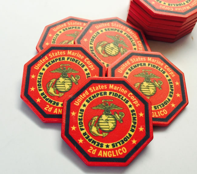 Custom Ceramic Poker Chips - Octagon Shaped