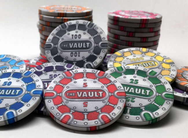 The Vault Series 10 Gram Ceramic Custom Poker Chip Sample Pack - 8 chips