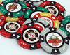 Custom Printed Aluminum Poker Chip Set with 14 Gram Clay Ace King & Suits Poker Chips - 300 Chips