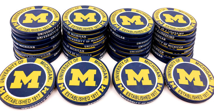 UNIVERSITE OF MICHIGAN - 39MM CUSTOM CERAMIC GAMING POKER CHIPS