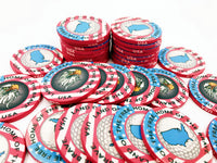 USA FLAG - 39MM CUSTOM CERAMIC GAMING POKER CHIPS