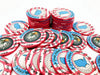 USA FLAG - 39MM CUSTOM CERAMIC GAMING POKER CHIPS