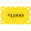 Rectangular $1000 Yellow Poker Plaques - Qty 5